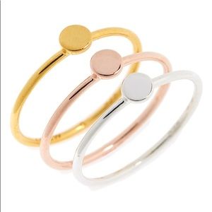 J.Crew Demi Fine 14K Gold Dot Ring Set